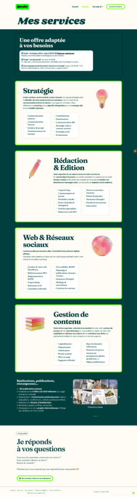 Site web de Qwake Communication & marketing digital