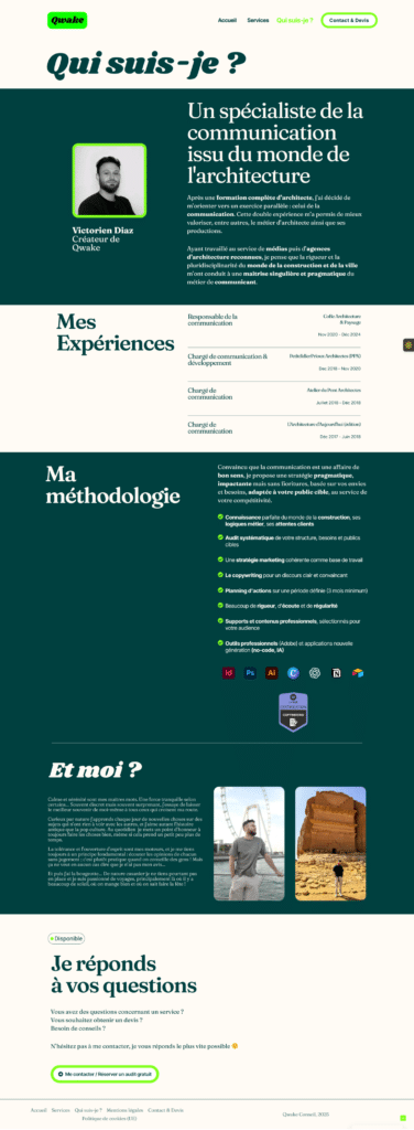 Site web de Qwake Communication & marketing digital